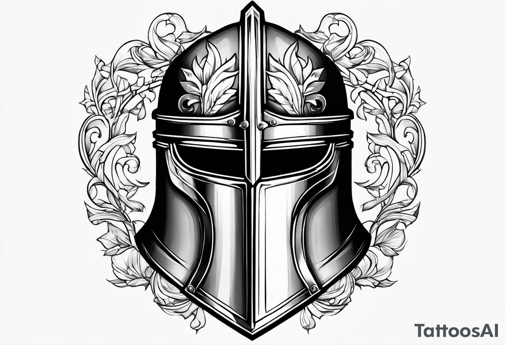 medieval knight helmet tattoo idea