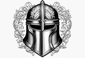medieval knight helmet tattoo idea