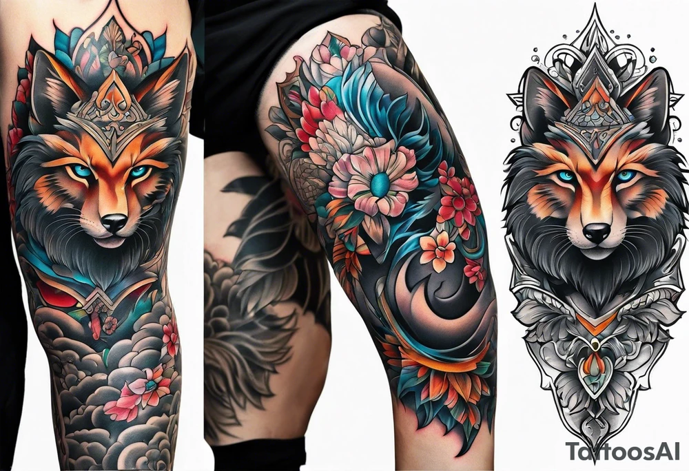 Full leg tattoo sleeve tattoo idea