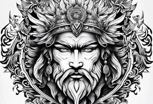 Águia com a face de Zeus tattoo idea