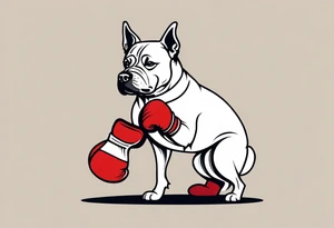 Dog with boxing gloves, boxing coach tattoo idea