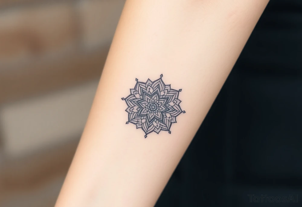 intricate mandala with sacred geometry and cosmic elements tattoo idea