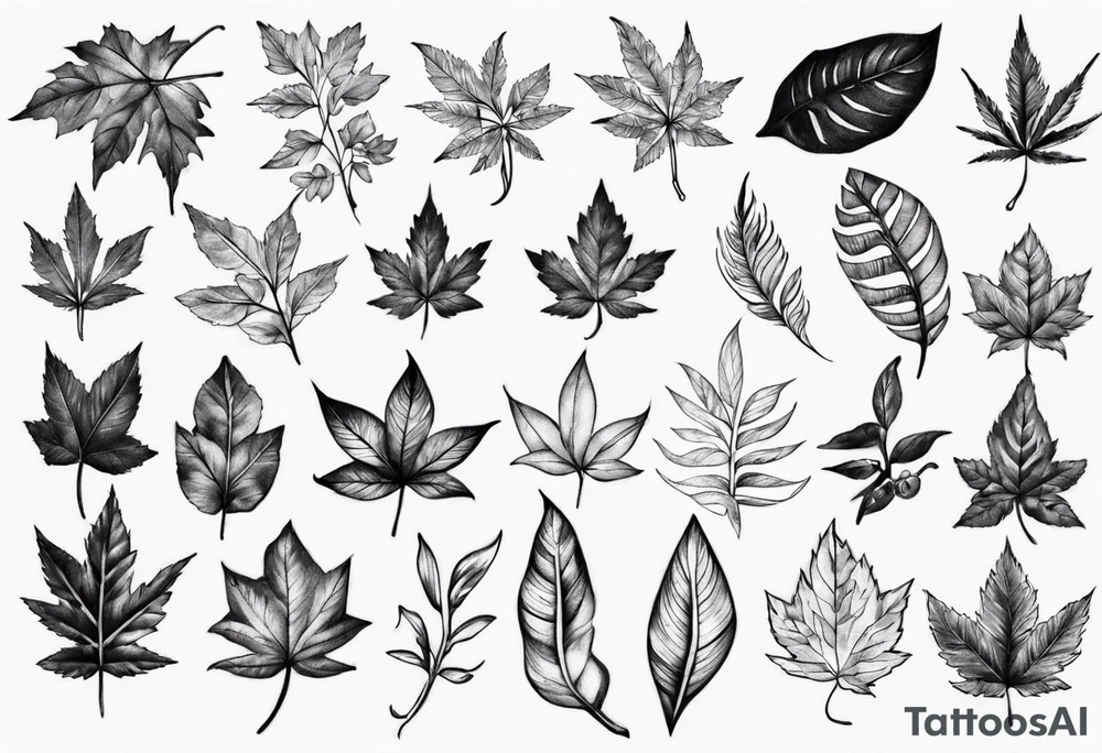 leaf tattoo for my shoulder/trap tattoo idea