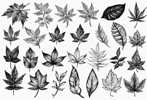 leaf tattoo for my shoulder/trap tattoo idea