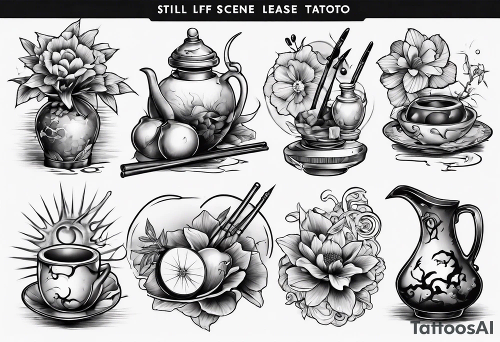 Still life scene tattoo idea