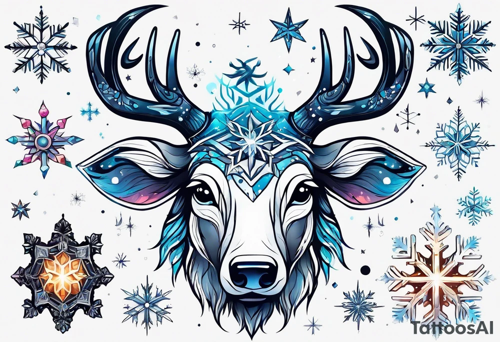 Constellation, animal, snowflake tattoo idea