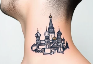 The Kremlin or St. Basil's Cathedral scene tattoo idea