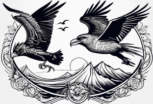 Frigate bird and osprey fighting tattoo idea