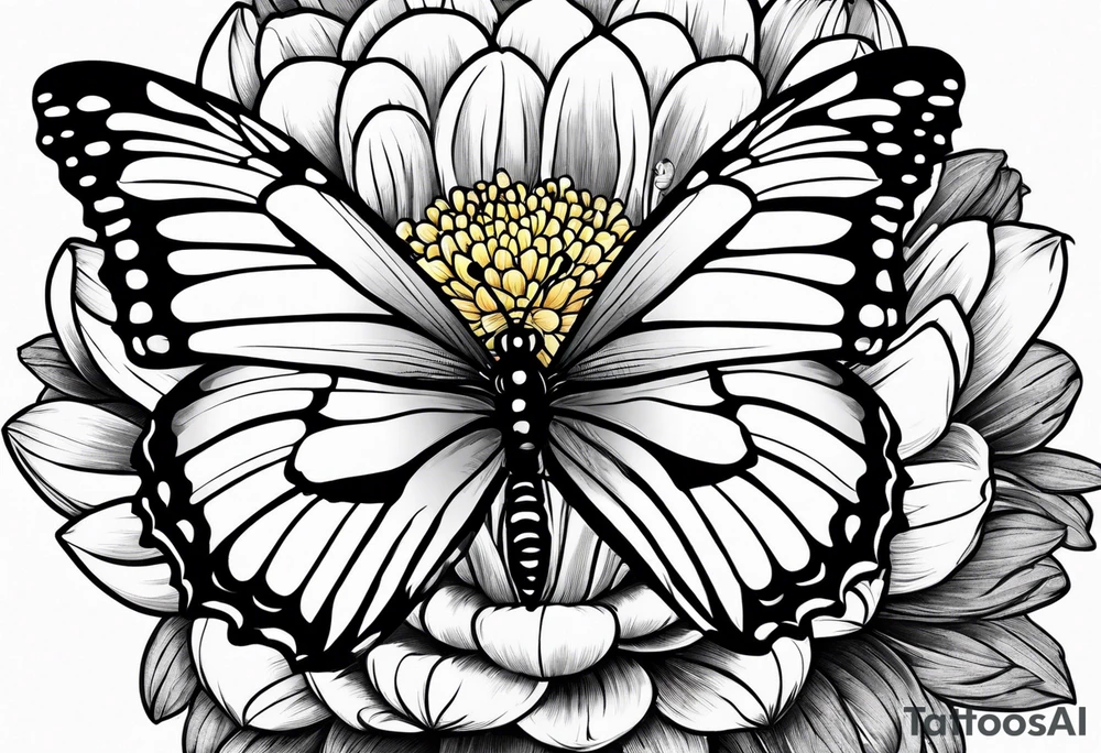 Chrysanthemum and a butterfly tattoo idea