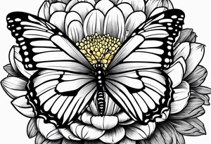 Chrysanthemum and a butterfly tattoo idea