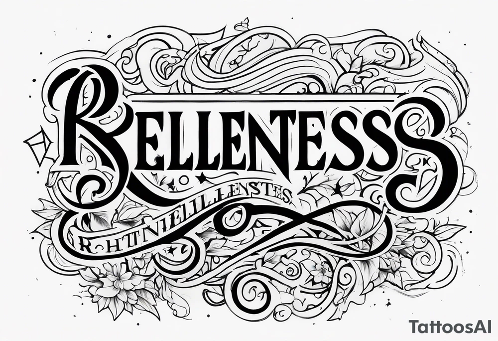lettering only of the word relentless tattoo idea