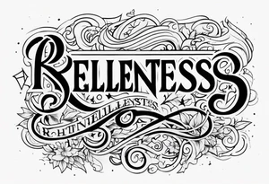 lettering only of the word relentless tattoo idea