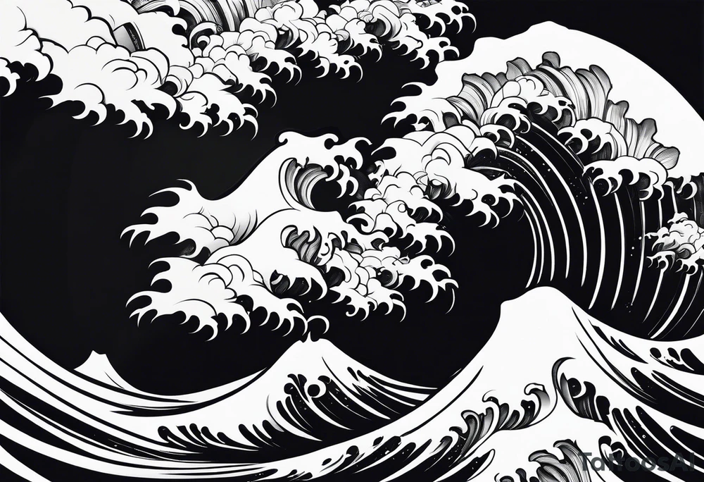 Japanese background waves or sky tattoo idea