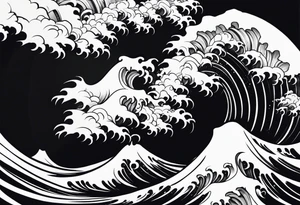 Japanese background waves or sky tattoo idea