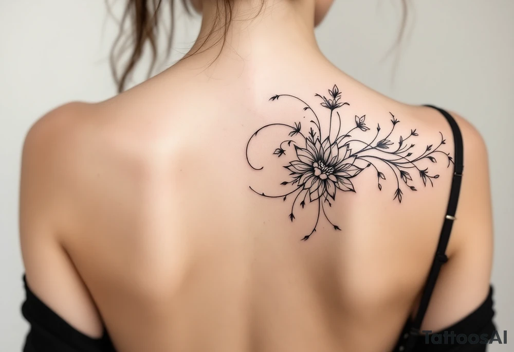 something very sexy but beautiful and elegant. covers the whole back tattoo idea