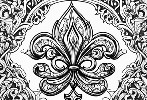 Fleur de lys celtique en flamme tattoo idea