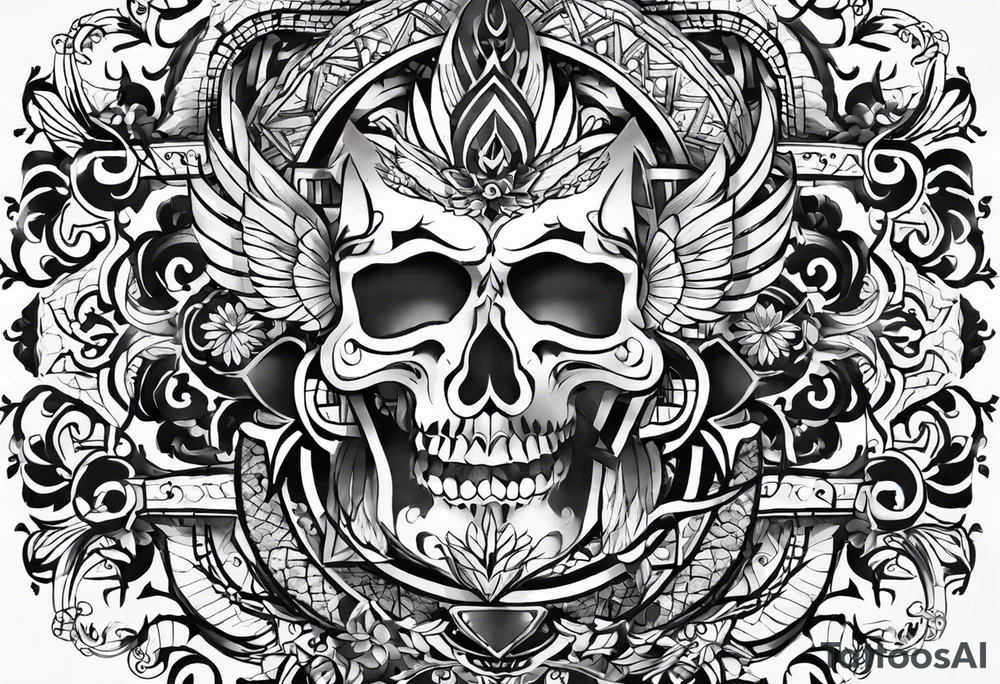 тату на кисти с огромным количеством нео-трайбла tattoo idea