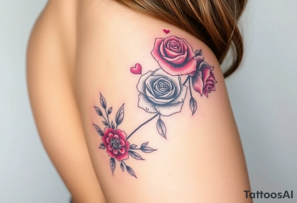 Im a twinky male and want a pretty tattoo on my side down on my booty. I like roses, kisses, and hearts, and kink tattoo idea