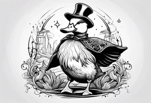 Dabbling Duck dressed like a wizard tattoo idea