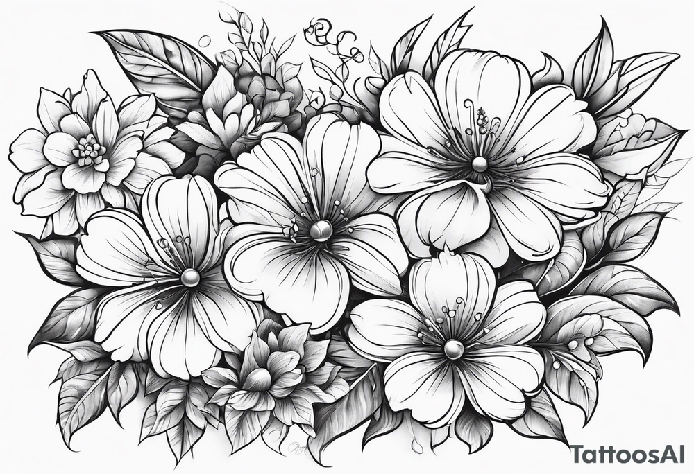 Flowers and fairies tattoo idea