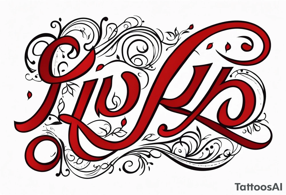 Ruby in calligraphy font tattoo idea