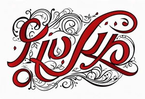 Ruby in calligraphy font tattoo idea