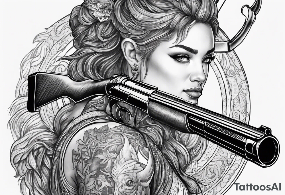 capricorn with a shotgun tattoo idea