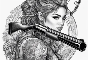 capricorn with a shotgun tattoo idea