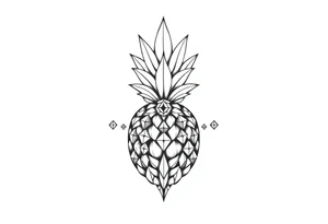 Majestic crown pineapple vagina anus diamonds tattoo idea
