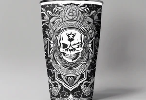 20 oz tumbler banner design, minimalist, spellbound, Halloween tattoo idea