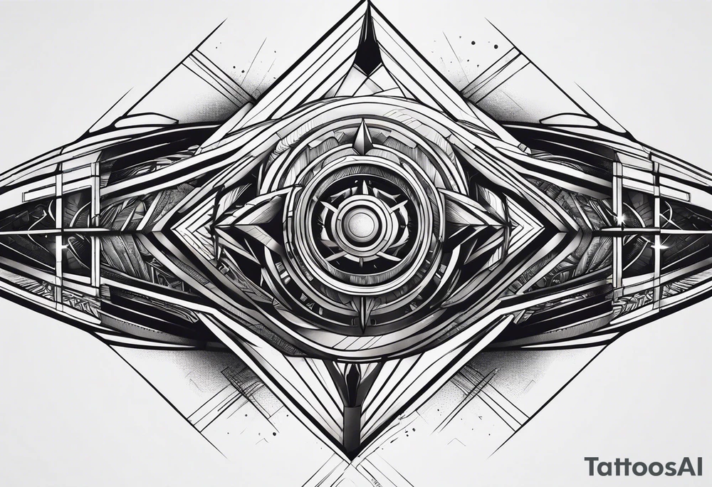 Forearm futuristic design tattoo idea