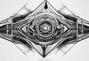 Forearm futuristic design tattoo idea