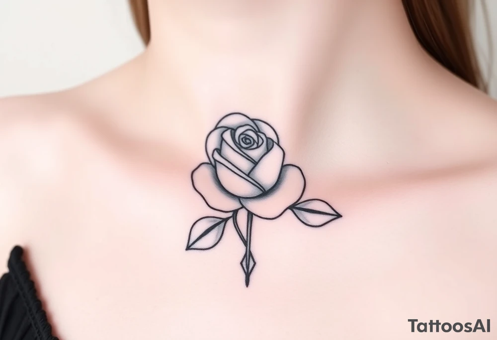 Rose with diamonds tattoo idea