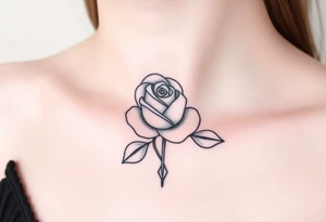 Rose with diamonds tattoo idea