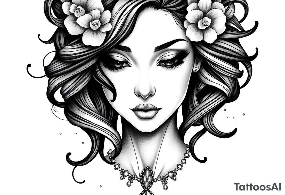 Reincarnation,beautiful girl,3D tattoo idea