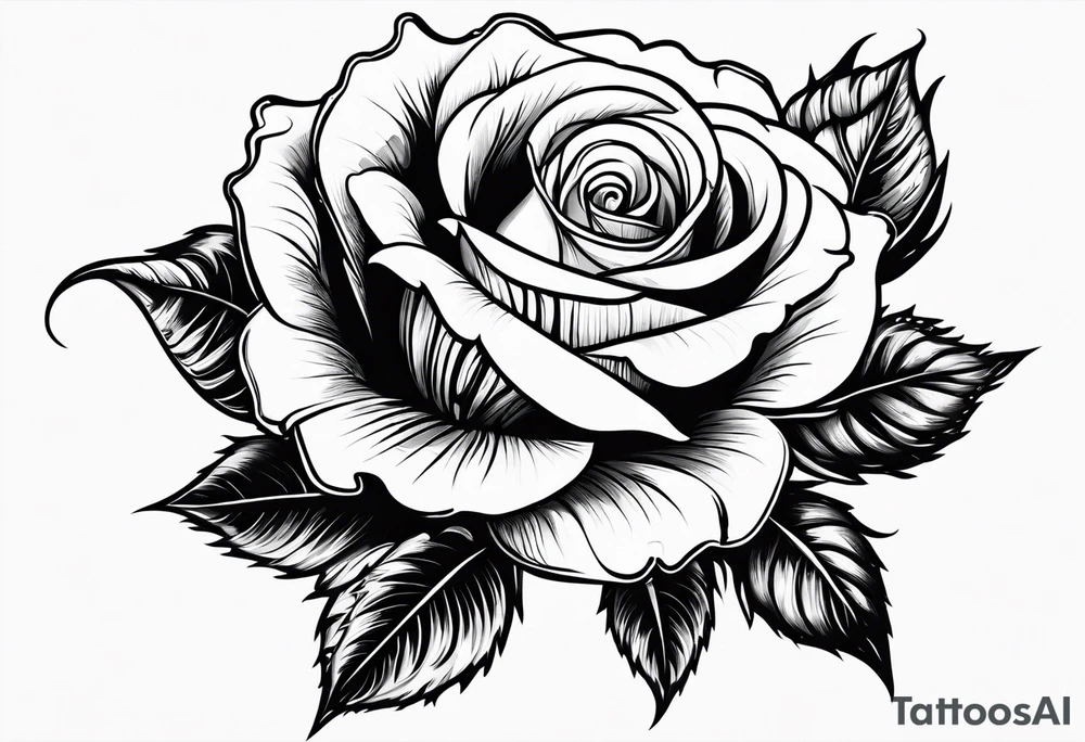 Rose in vampire teeth tattoo idea