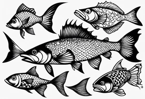 Variety of fish style flash sheet tattoo idea