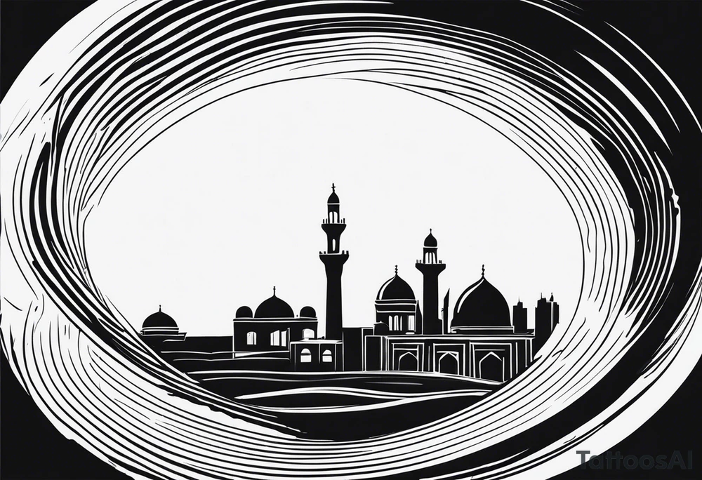 israel 
city swirl
 vector tattoo idea