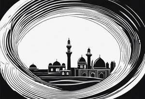 israel 
city swirl
 vector tattoo idea