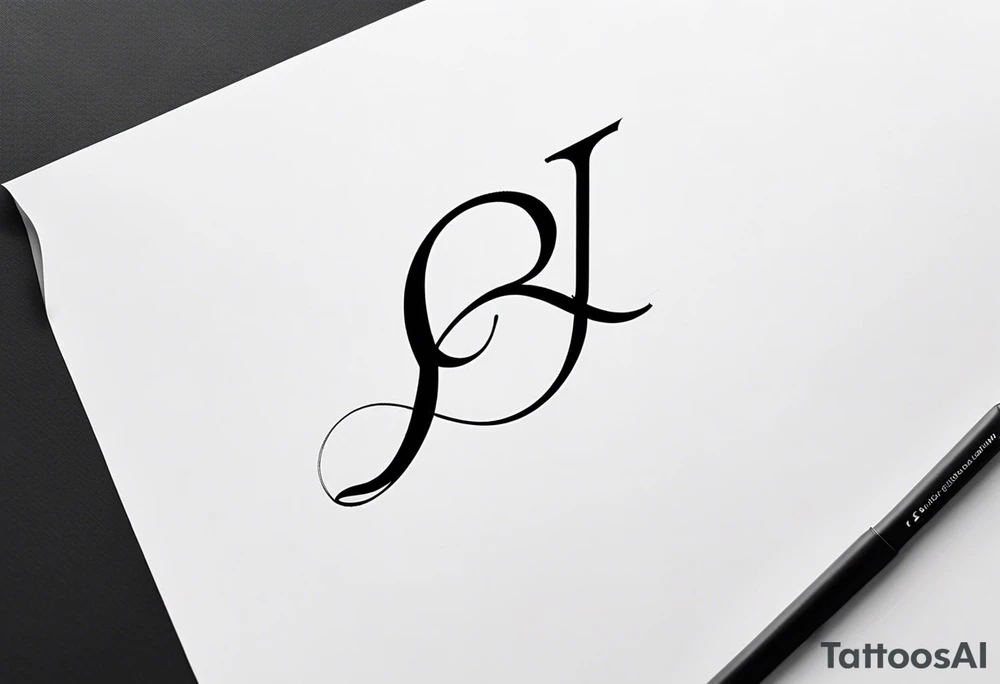 J and R initials lowercase in a nice font tattoo idea