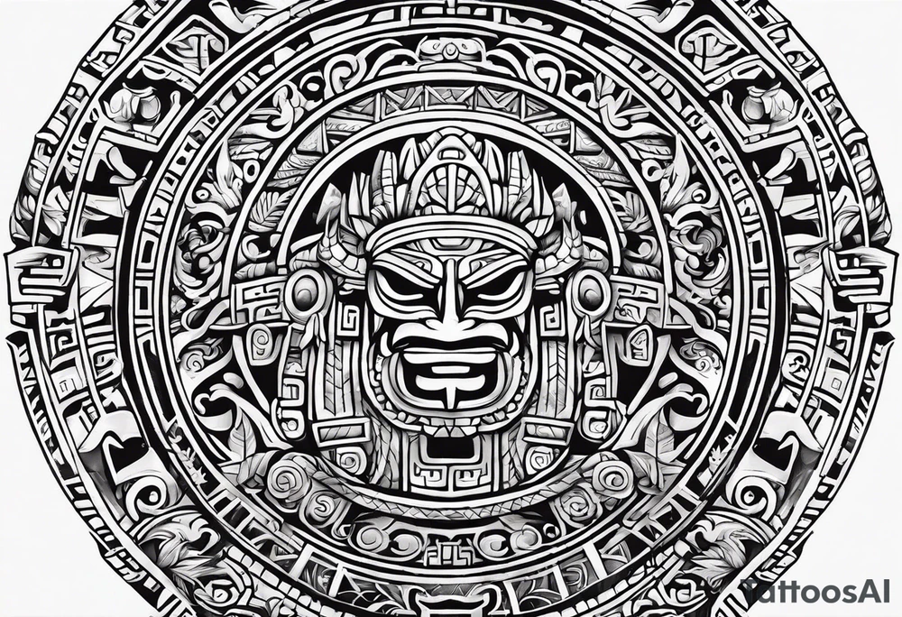 Mayan hieroglyph for family with bat tattoo idea