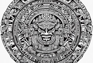Mayan hieroglyph for family with bat tattoo idea