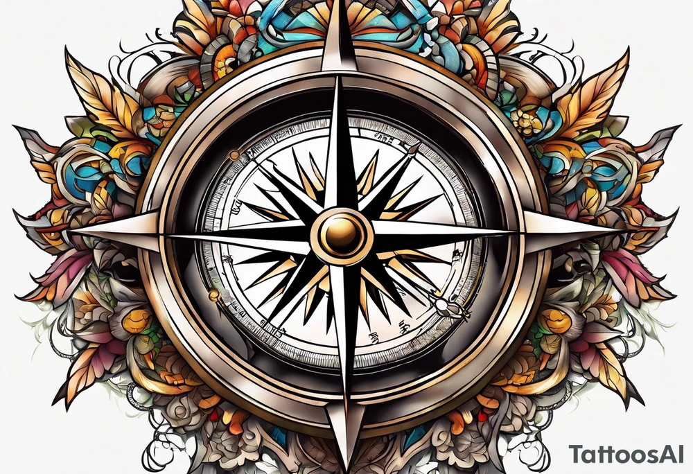Broken compass tattoo idea
