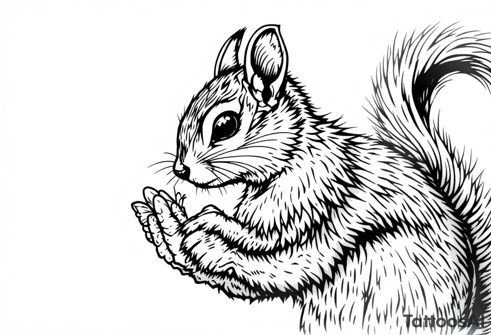 A Squirrel with a butterfly in hands tattoo idea