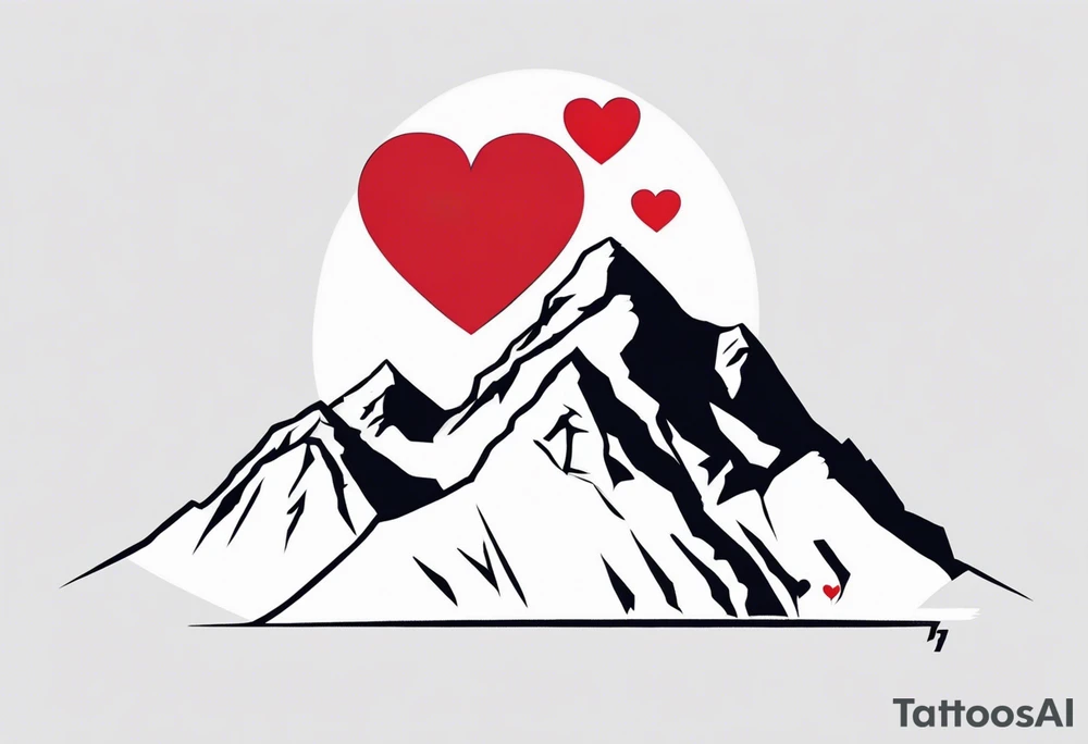 mount everest number 7 and kass with heart tattoo idea