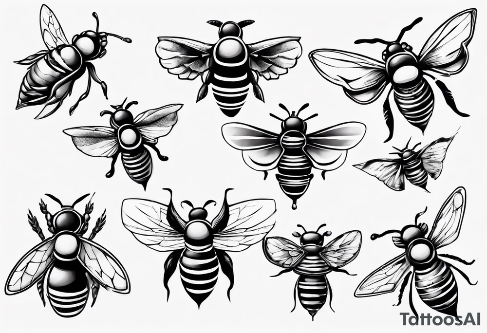 comic biene im flug tattoo idea