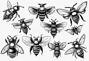 comic biene im flug tattoo idea