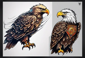 Eagle chest tattoo idea