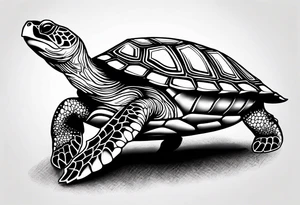 small tribal sea turtle
 tattoo tattoo idea