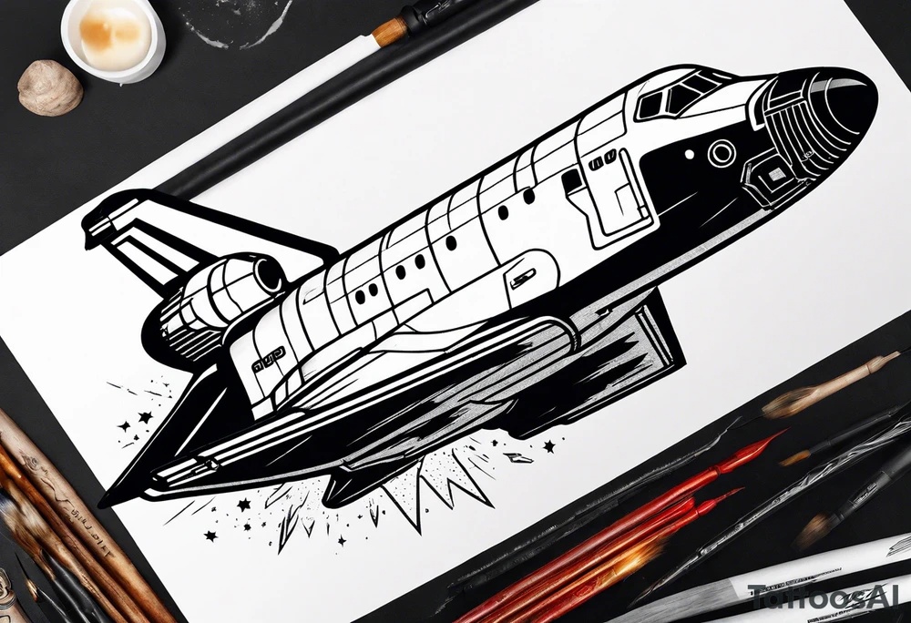 space shuttle launching to space tattoo idea